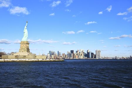 Liberty Watching Manhattan - New York - USAの写真素材