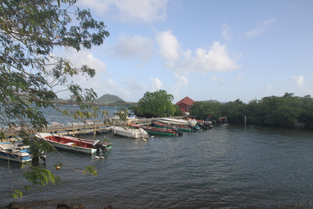 Fisherman boats - Martinique - FWI - Caribbeanのeditorial素材