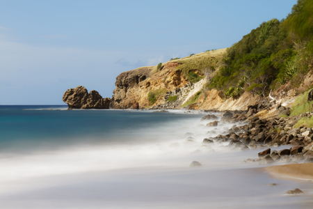 Anses d'Arlet coastline - Martinique FWI - Long exposureの写真素材