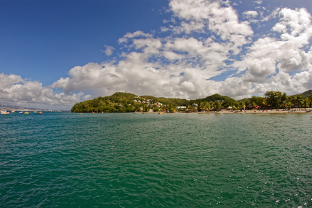 Caribbean sea in Anse a l'Ane - Les Trois Ilets, Martinique FWIの写真素材
