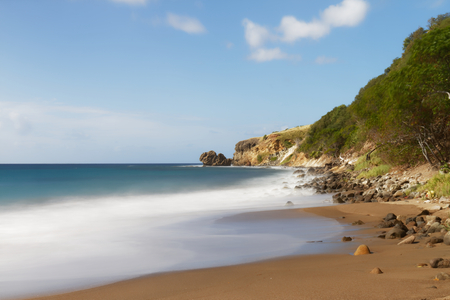 Anses d'Arlet coastline - Martinique FWI - Long exposureの写真素材