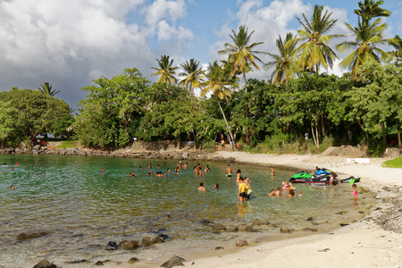 29-JUL-2018 La Pointe du Bout, Les Trois Ilets, Martinique, FWI - Sunday at the beachのeditorial素材