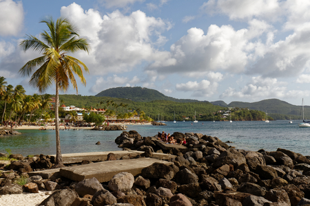 29-JUL-2018 La Pointe du Bout, Les Trois Ilets, Martinique, FWI, Sunday at the beachのeditorial素材