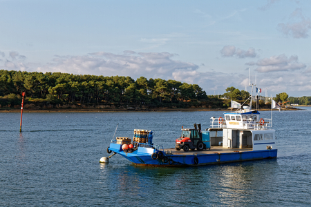 14 AUG 2018 - Vannes - Barge in Vannes harbor - Brittany, Franceのeditorial素材