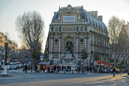 Innocents fountain in Saint-Michel square - Paris, Franceのeditorial素材