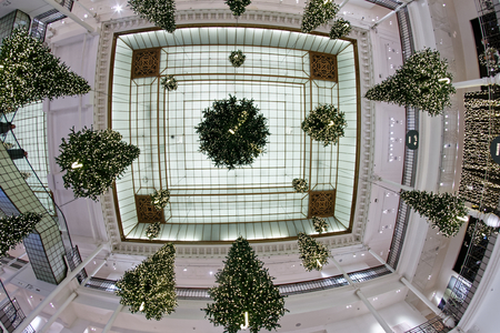 Ceiling of Le Bon Marche department store - Paris, Franceのeditorial素材