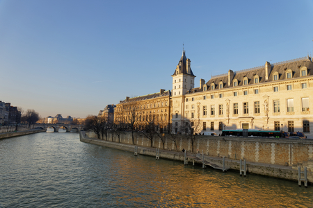 Buildings of Ile de la Cite, quai des Orfrevres - Paris, France