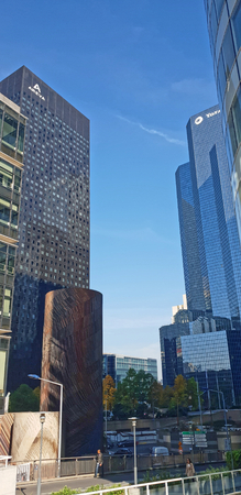 9 OCT 2018 - La DÃ©fense towers and skyline - Paris, Franceのeditorial素材