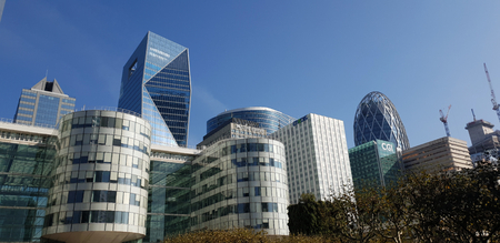 9 OCT 2018 - La DÃ©fense towers and skyline - Paris, Franceのeditorial素材