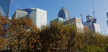 9 OCT 2018 - La DÃ©fense towers and skyline - Paris, Franceのeditorial素材