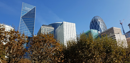 9 OCT 2018 - La DÃ©fense towers and skyline - Paris, Franceのeditorial素材