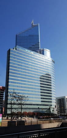 9 OCT 2018 - La DÃ©fense towers and skyline - Paris, Franceのeditorial素材