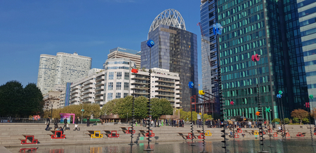 9 OCT 2018 - La DÃ©fense towers and skyline - Paris, Franceのeditorial素材