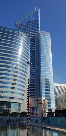 9 OCT 2018 - La DÃ©fense towers and skyline - Paris, Franceのeditorial素材