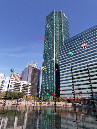 9 OCT 2018 - La DÃ©fense towers and skyline - Paris, Franceのeditorial素材