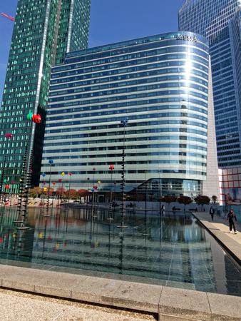 9 OCT 2018 - La DÃ©fense towers and skyline - Paris, Franceのeditorial素材