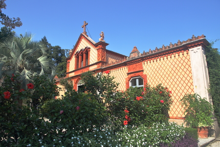 Isola Madre church - Lago Maggiore - Italyの写真素材