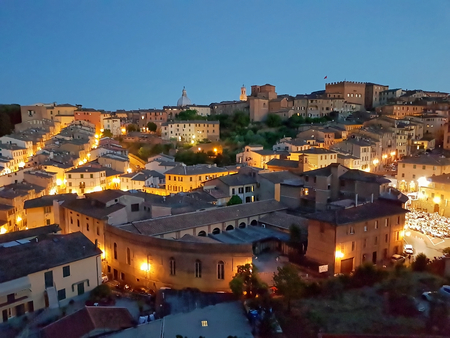 Siena by night - Tuscany, Italyの写真素材
