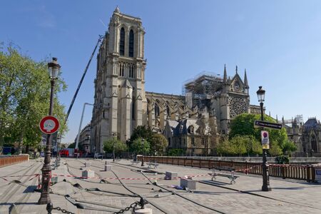 19 Apr 2019 - Paris, France - Notre-Dame de Paris after April 15th Fireのeditorial素材