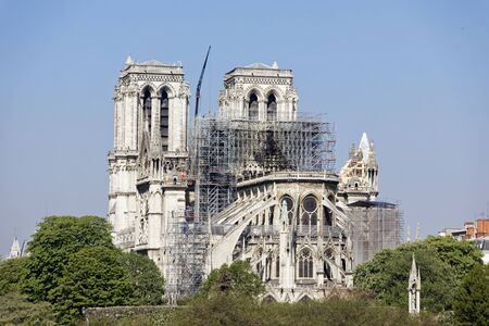19 Apr 2019 - Paris, France - Notre-Dame de Paris after April 15th Fireのeditorial素材