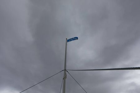 Scottish flag in Dumbarton, Scotland, UKの写真素材