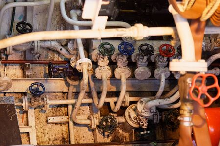 The engine of Sir Walter Scott, boat cruising on Loch Katrine, Loch Lomond & The Trossachs National...