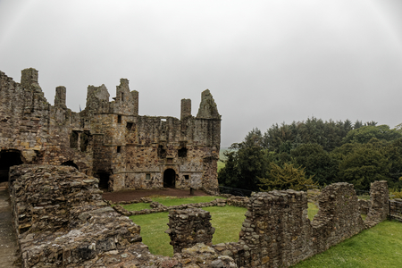 Dirleton Castle - Edinburgh, Scotland, United Kingdomのeditorial素材