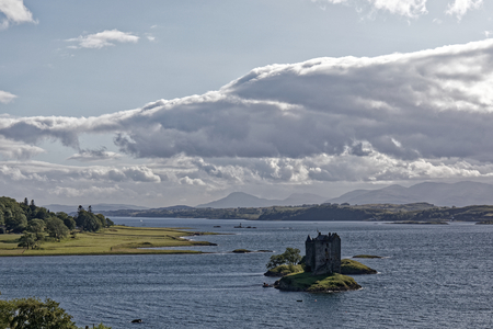 Castle Stalker in Loch Linnhe, Appin, Scotland, UKのeditorial素材
