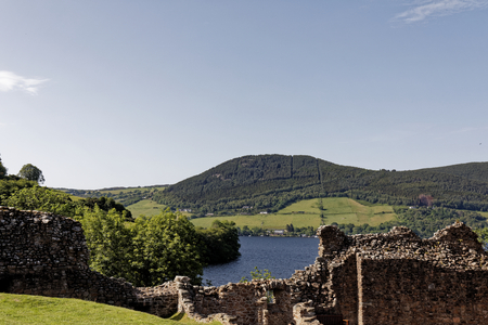 Urquhart Castle on Loch Ness - Strone, Inverness, Highlands, Scotland, United Kingdomのeditorial素材