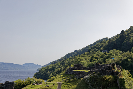 Urquhart Castle on Loch Ness - Strone, Inverness, Highlands, Scotland, United Kingdomのeditorial素材