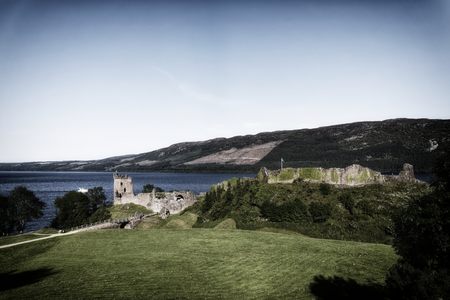 Urquhart Castle on Loch Ness - Strone, Inverness, Highlands, Scotland, United Kingdomのeditorial素材