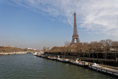 Paris, France - Eiffel tower on River Seineの写真素材