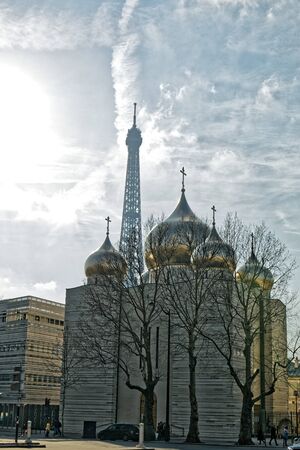 Holy Trinity (Sainte-Trinite) Russian Orthodox Cathedral - Paris, Franceの写真素材