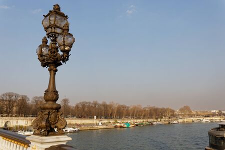 Paris, France - Alexandre III bridge lamppostの写真素材