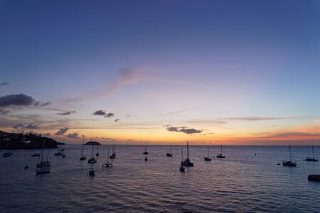 les Trois-Ilets, Martinique, FWI - Sunset in Anse Mitanの写真素材