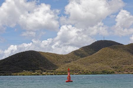 Sainte-Anne, Martinique, FWI - Seamark near Sainte-Anne and Le Marinの写真素材