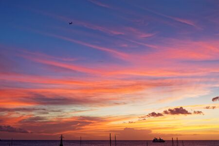 les Trois-Ilets, Martinique, FWI - Sunset in Anse Mitanの写真素材