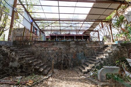 Ruins of an old movie theater in an older small fort in La Pointe du Bout - Les Trois Ilets, Martinique, FWIの写真素材