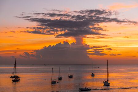 Les Trois-Ilets, Martinique, FWI - Sunset in Anse Mitanの写真素材