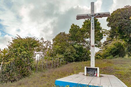 Le Vauclin, Martinique, FWI - Cross at the top of Vauclin Mountainの写真素材