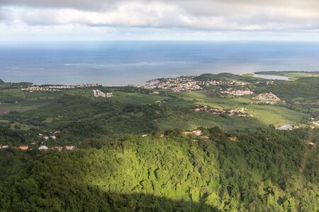 Le Vauclin, Martinique, FWI - View to the Atlantic coast from the top of Vauclin Mountainの写真素材