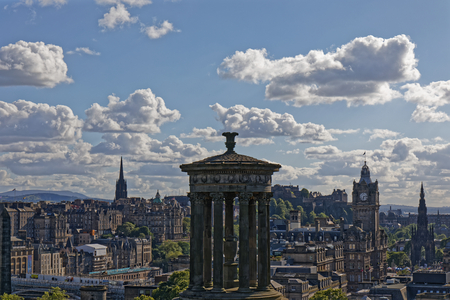 Edinburgh Castle view from Calton Hill - Edinburgh, Scotland, United Kingdomのeditorial素材