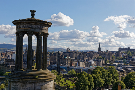 Edinburgh Castle view from Calton Hill - Edinburgh, Scotland, United Kingdomのeditorial素材