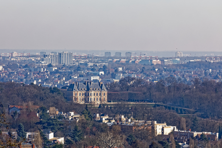 Sceaux, France - View to Sceaux Castle from Henri Sellier Park in Le-Plessis-Robinsonのeditorial素材