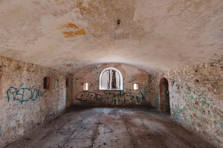 Vaulted room in an old small fort in La Pointe du Bout - Les Trois Ilets, Martinique, FWIのeditorial素材