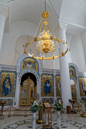 Holy Trinity (Sainte-Trinite) Russian Orthodox Cathedral (Interior) - Paris, Franceのeditorial素材