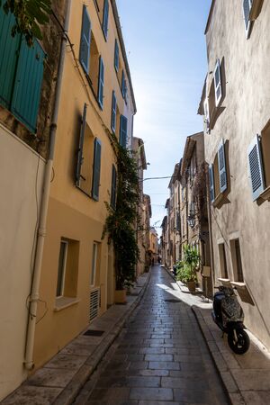 Saint-Tropez, Var, France - A quiet narrow streetの写真素材