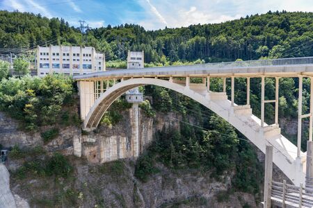 Corps, Isere, France - Viaduct over Sautet damの写真素材