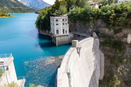 Corps, Isere, France - Sautet dam and lakeの写真素材