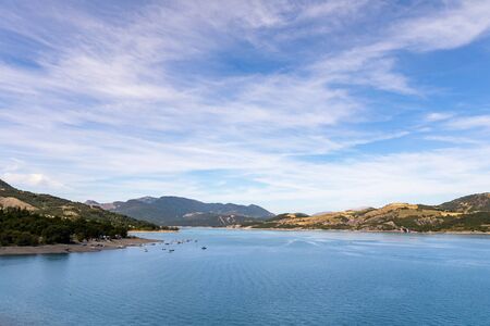 Lake Serre-Poncon, Alps, Franceの写真素材